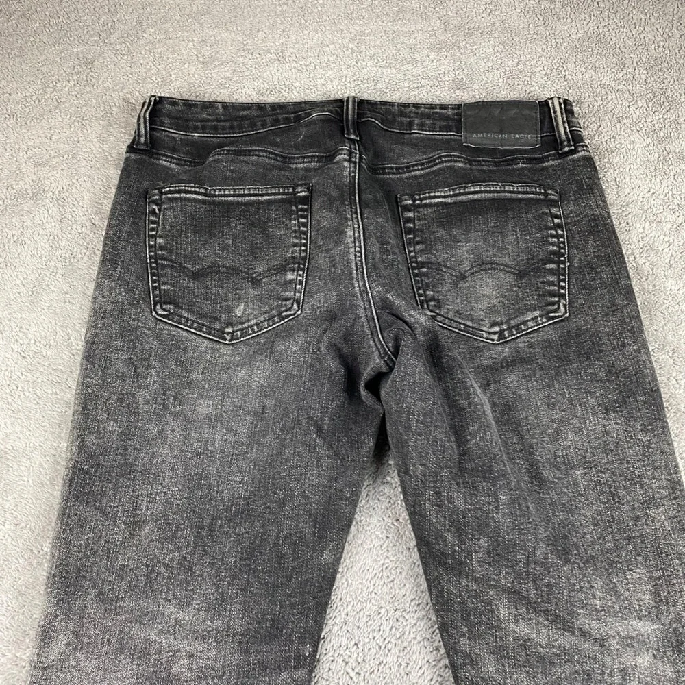 American Eagle Outfitters Next Level Flex Slim Jeans Mens 33x32 Black Distressed